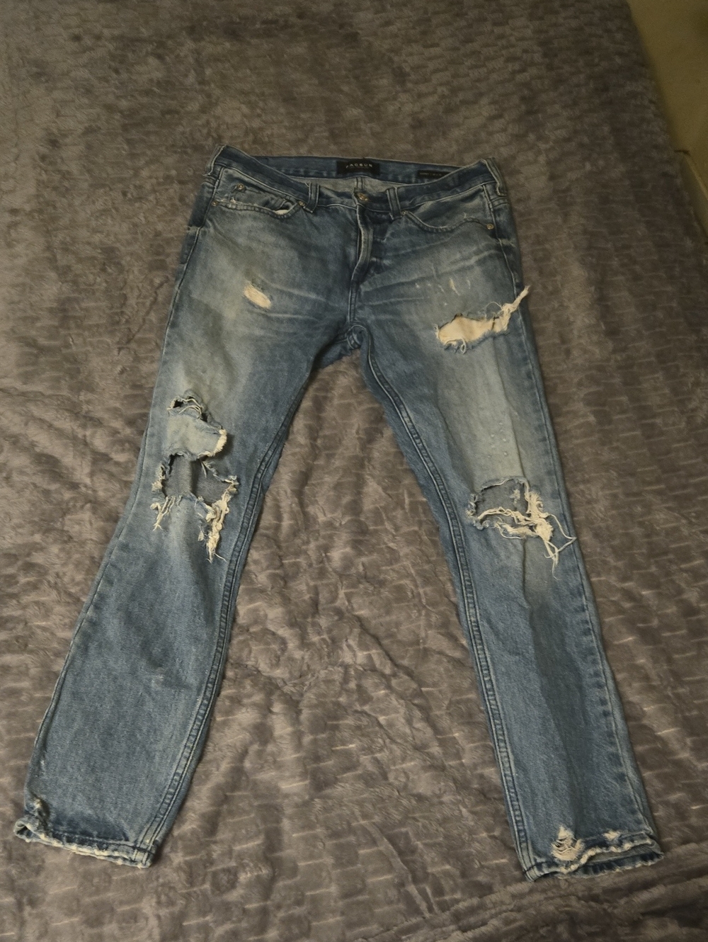 PacSun Men's Distressed Skinny Light Wash Denim Ripped Jeans Size 30x30